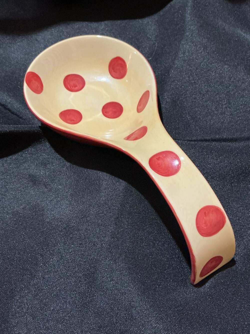 Gail Pittman Siena Polka Dot Spoon Rest Red Yellow